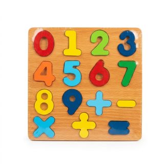Encastre Numeros Y Simbolos Madera Chico
