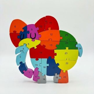 Rompecabeza 3D letras y numeros elefante