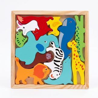 Encastre Figuras Geométricas Animales Salvajes