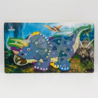 Rompecabeza Encastre Dino Números Triceratops